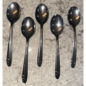 Silco Stainless Prevue MCM Vintage Flatware 5 Tablespoons Spoons USA